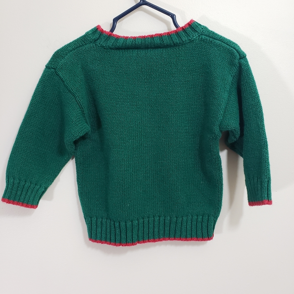 Good lad of Philadelphia vintage dog & pine trees Applique Winter sweater Sz 12M - Picture 5 of 7